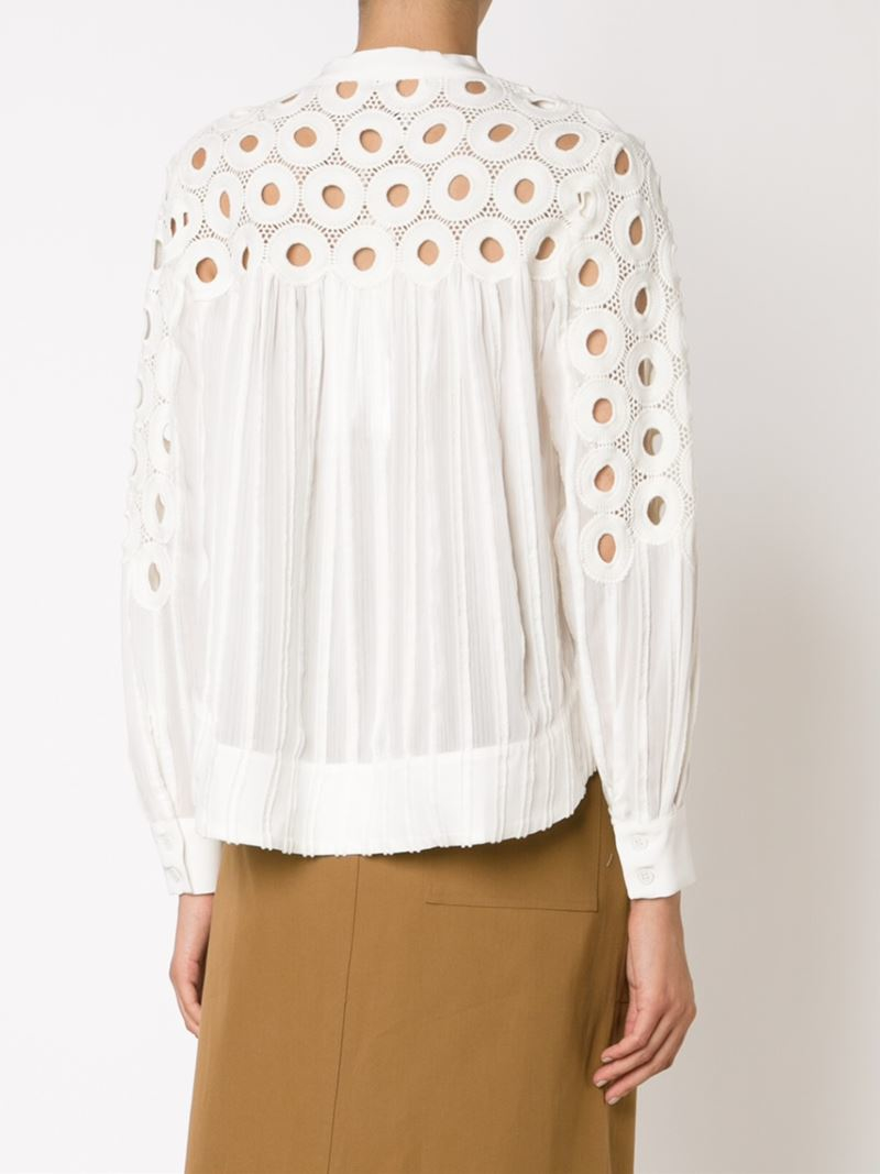 Lyst Sea Broderie Anglaise Blouse in White