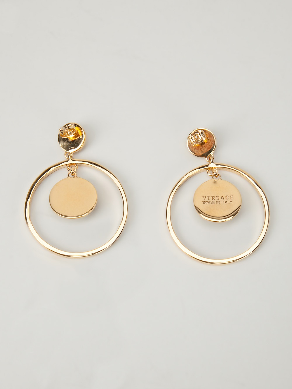 Versace 'Medusa' Hoop Earrings in Gold (metallic) | Lyst