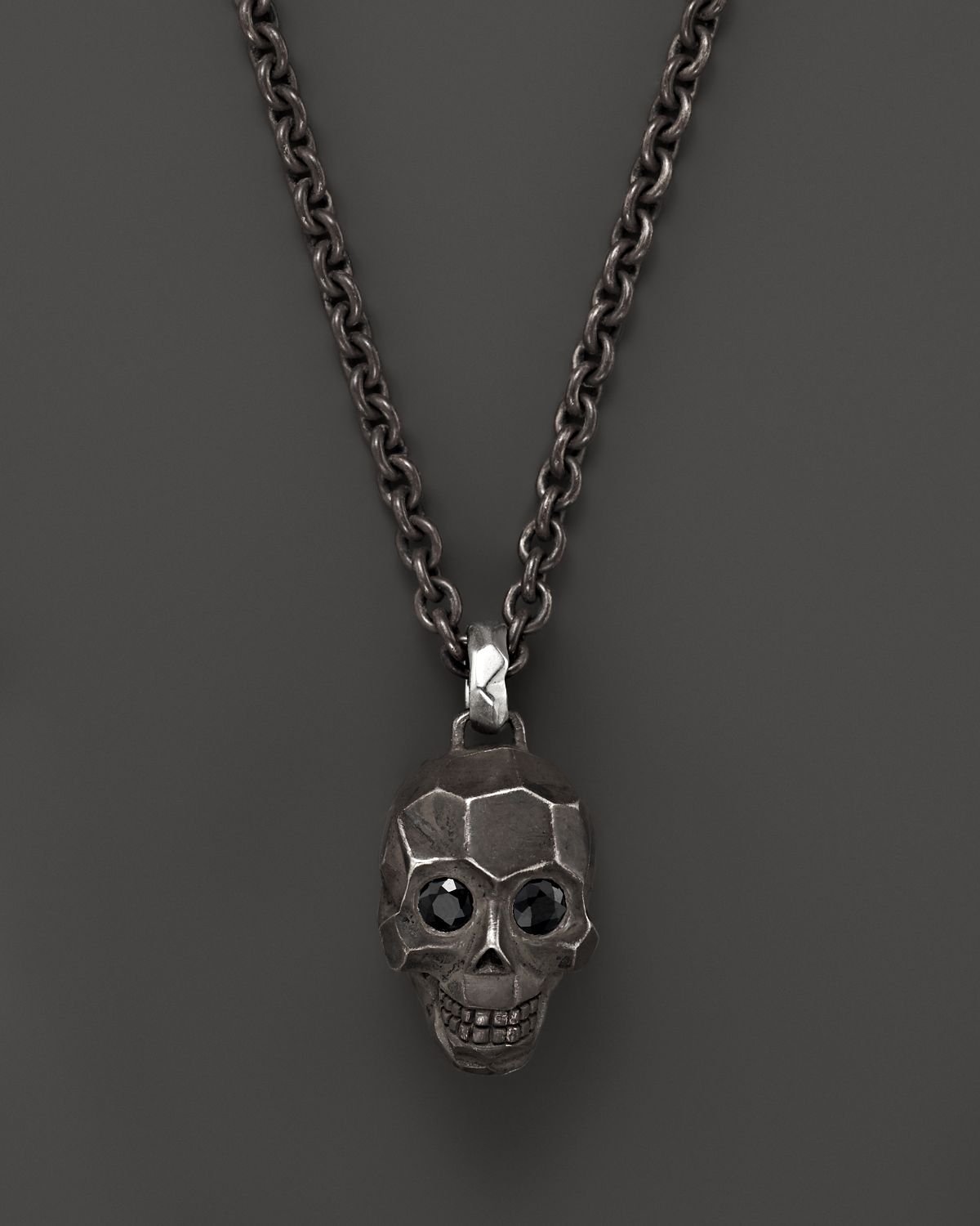 John Hardy Men'S Classic Chain Silver Skull Enhancer On Chain Necklace ...