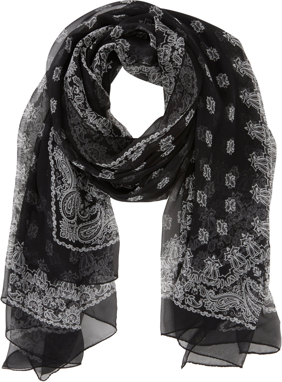 Saint Laurent BandanaPrint Scarf in Black Lyst