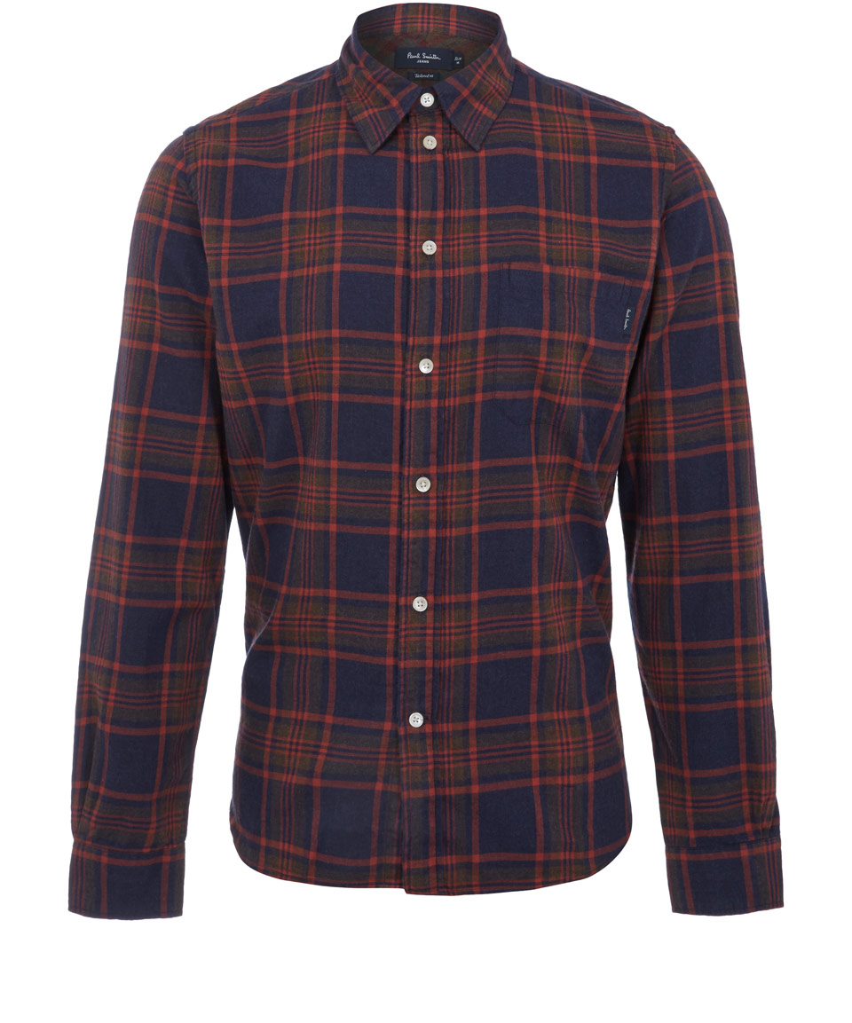 Paul smith Burgundy Check Flannel Shirt in Purple for Men | Lyst