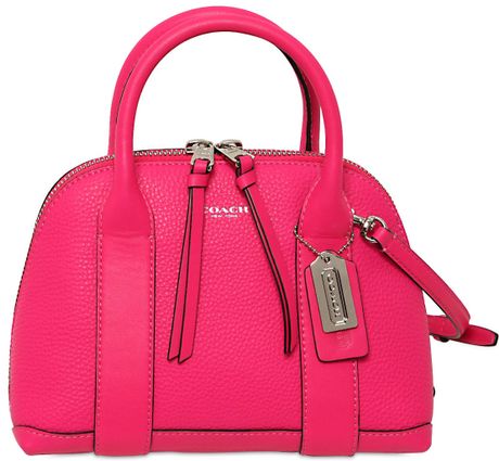 Coach Mini Preston Leather Shoulder Bag in Pink | Lyst