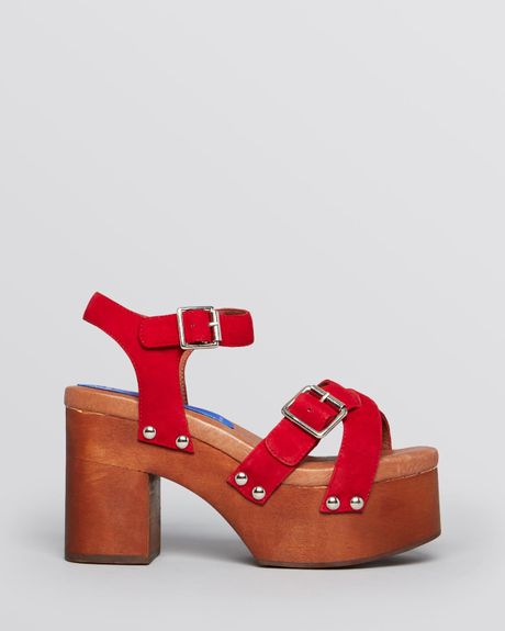 Jeffrey Campbell Platform Sandals Peasy in Red (Red Suede) | Lyst