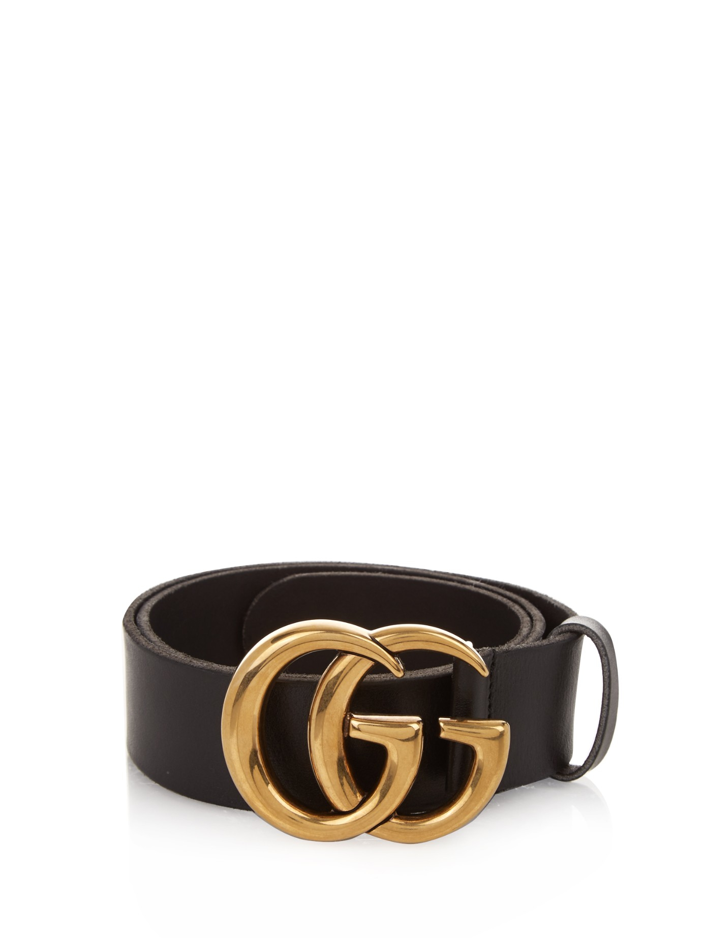 Lyst - Gucci Gg-logo Leather Belt in Black