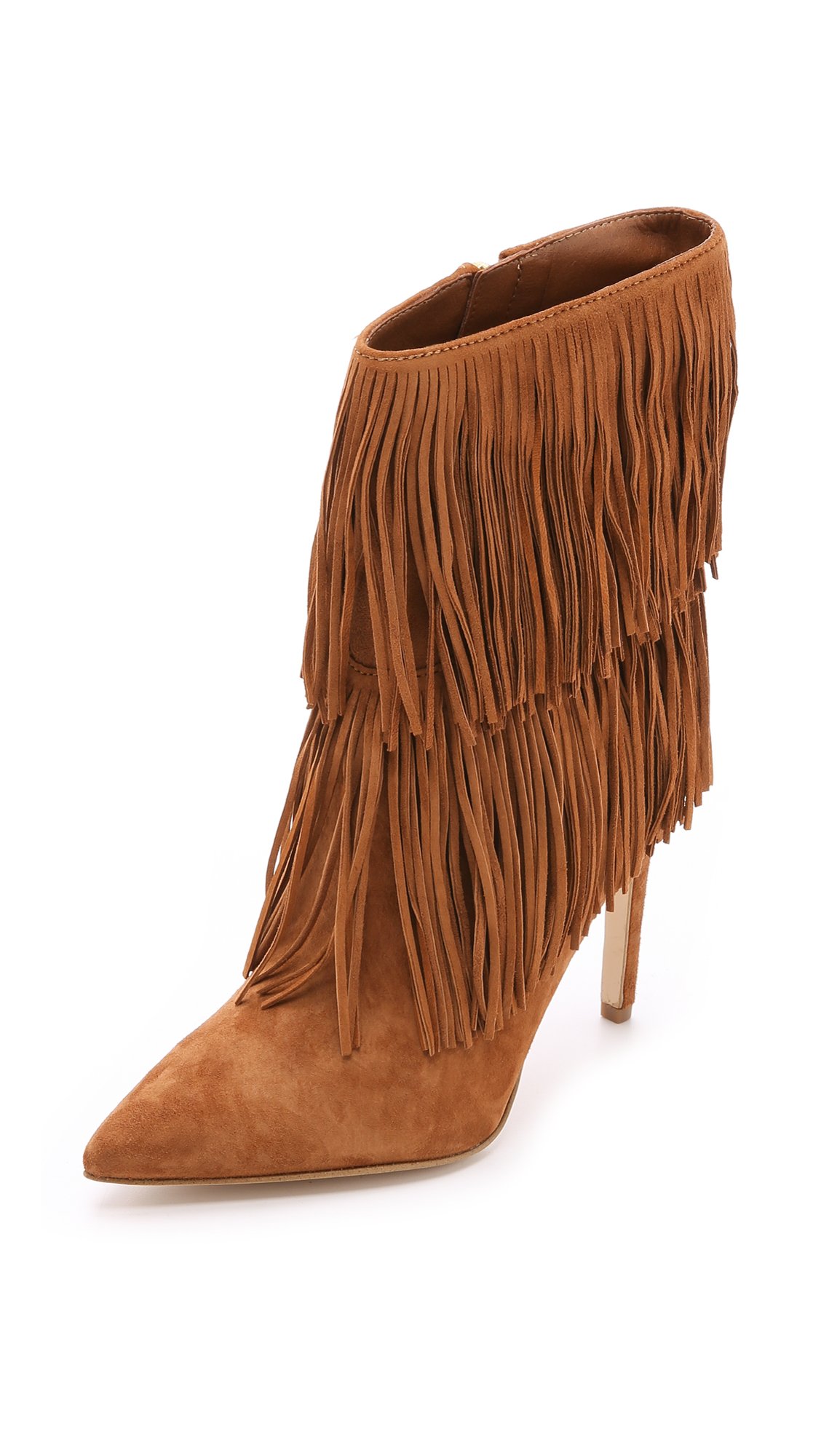 Lyst - Sam Edelman Belinda Suede Fringe Booties in Brown