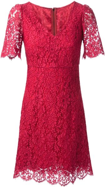 Dolce & Gabbana Lace Dress in Red (pink & purple) | Lyst