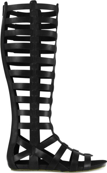 Mia Glitterati Tall Gladiator Sandals in Black | Lyst