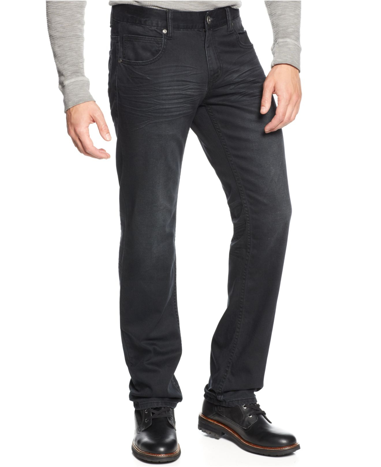 black slim straight jeans