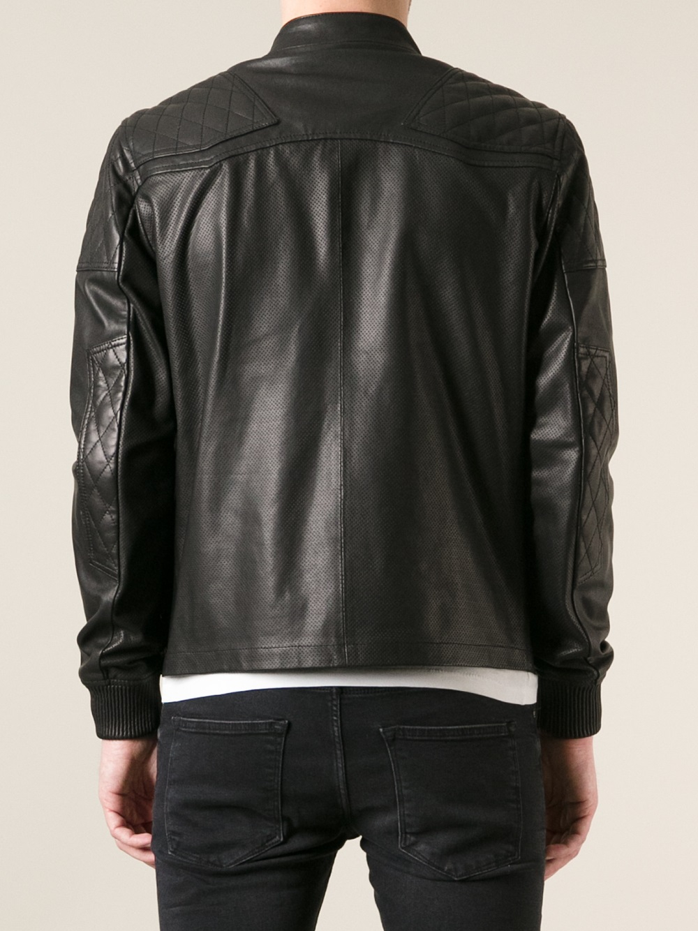 Philipp Plein Leather Bomber Jacket in Black for Men - Lyst