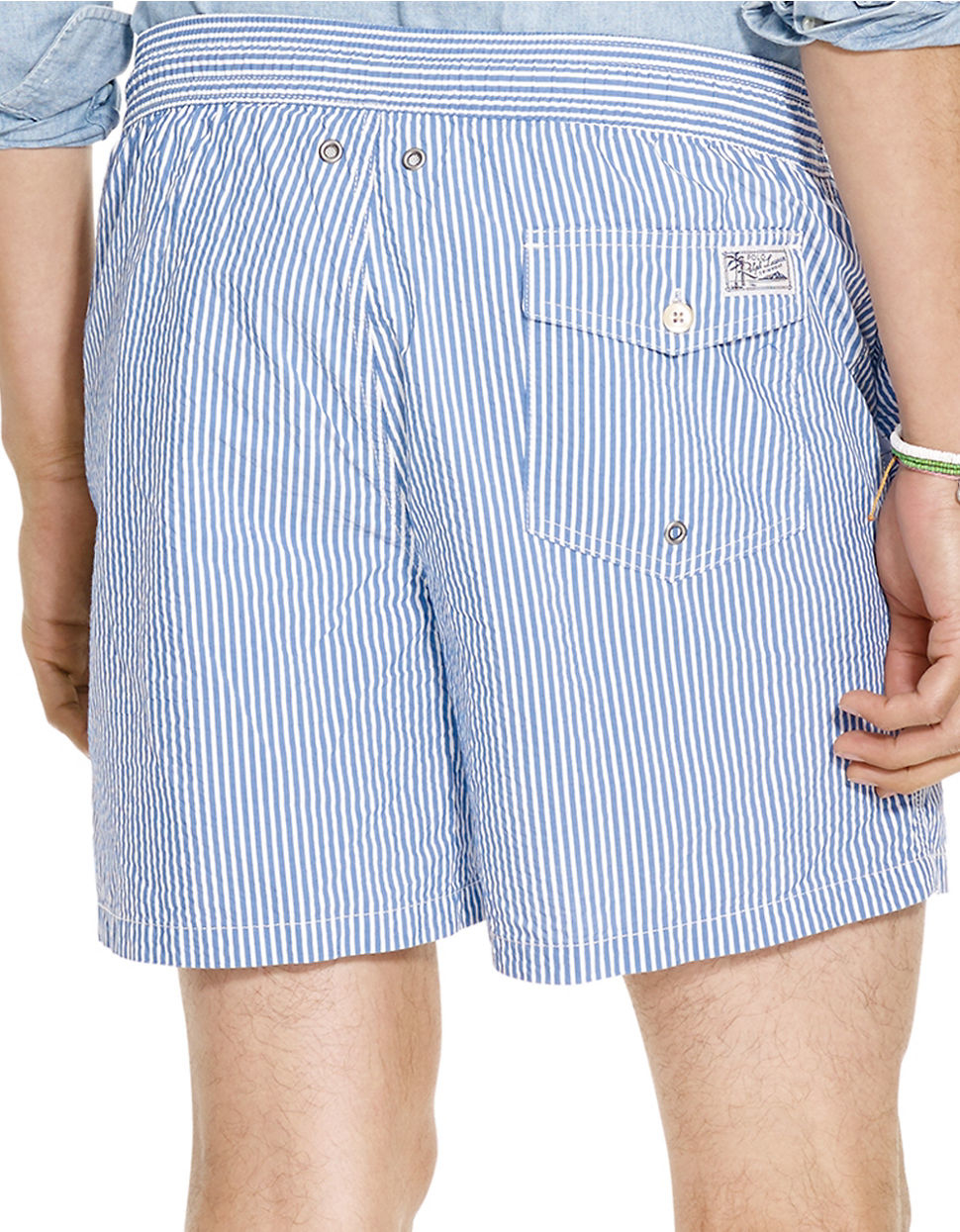 ralph lauren blue swim shorts