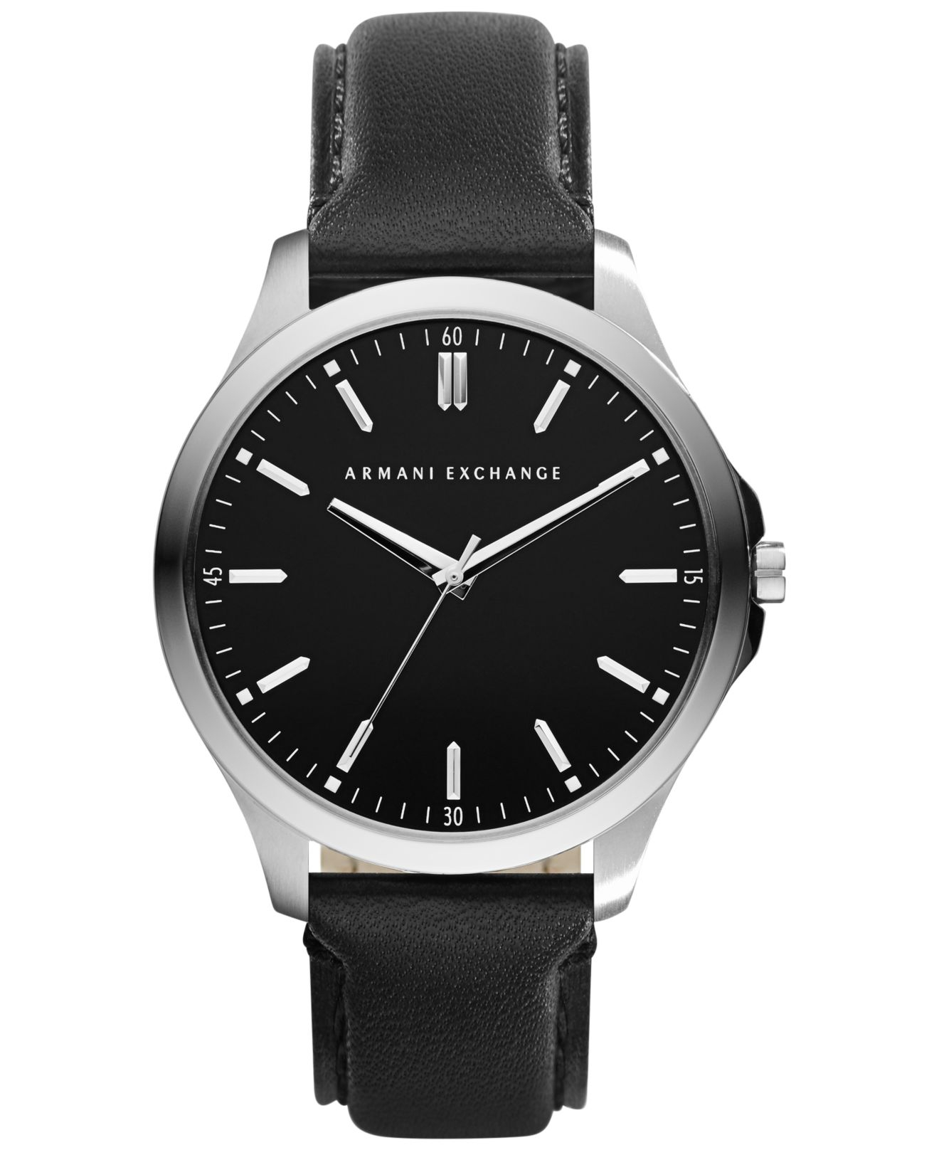 Armani exchange A|x Men's Black Leather Strap Watch 45mm Ax2149 in ...