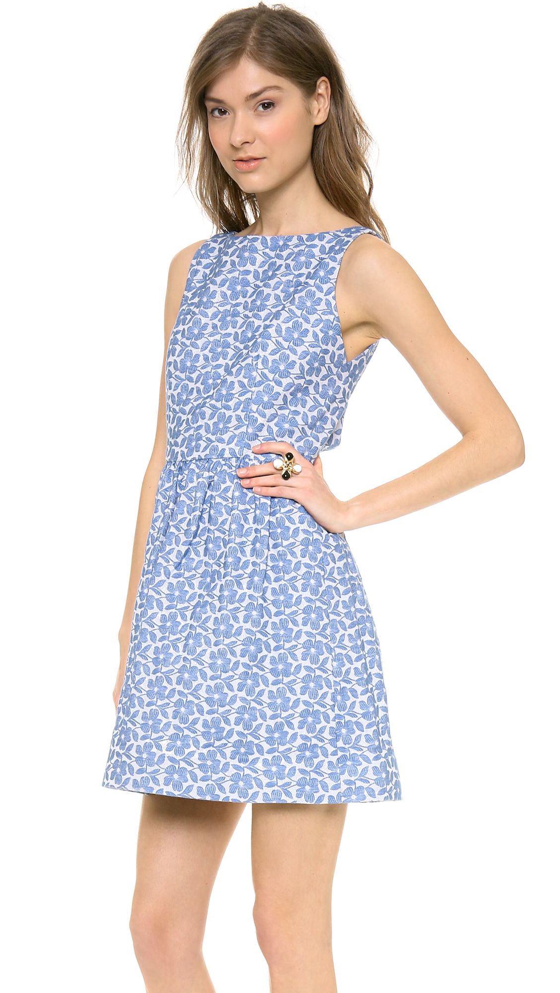 Alice + Olivia Alice Olivia Lillyanne Puff Skirt Dress in Blue | Lyst