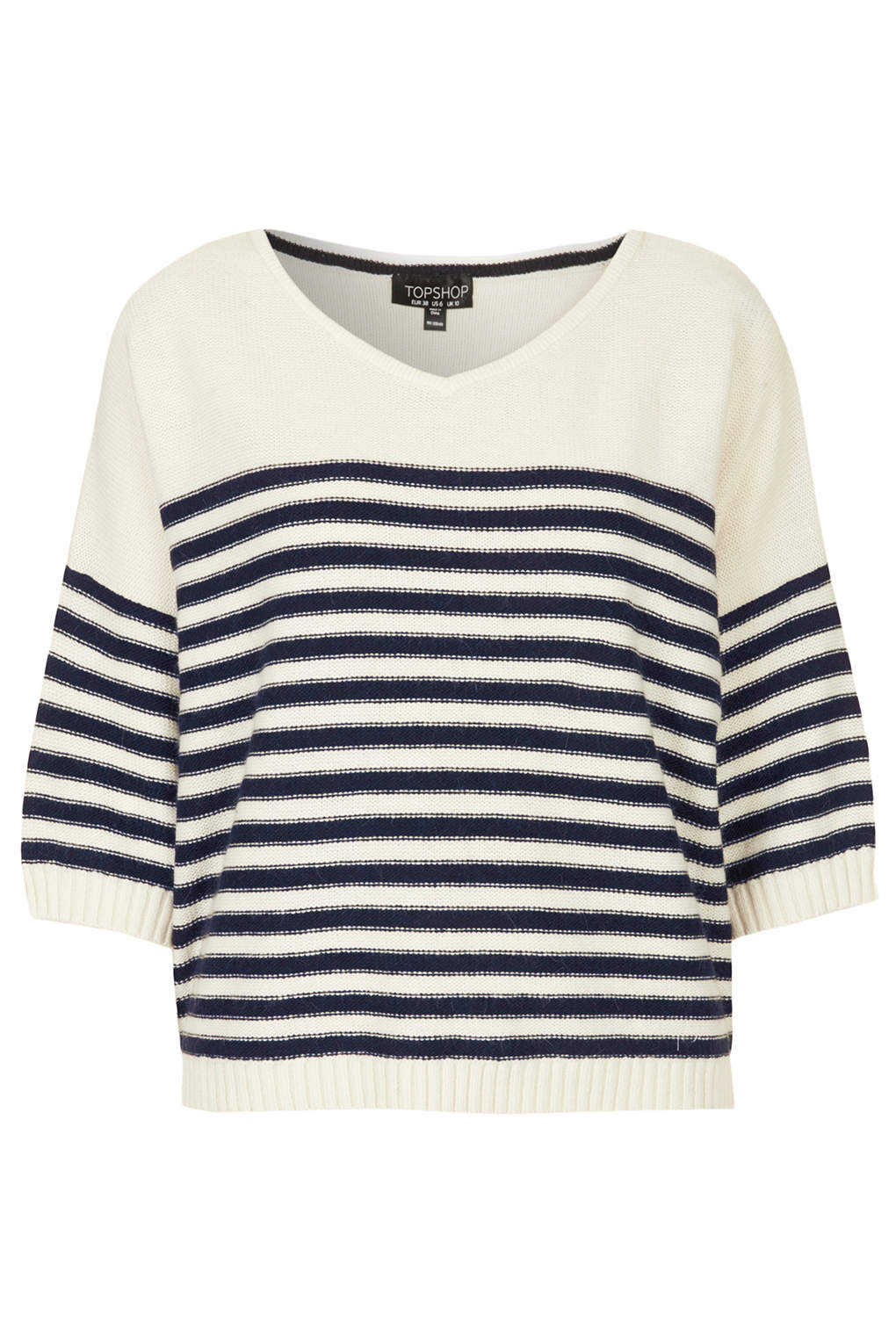 Lyst - Topshop Knitted Breton Stripe Sweater in White