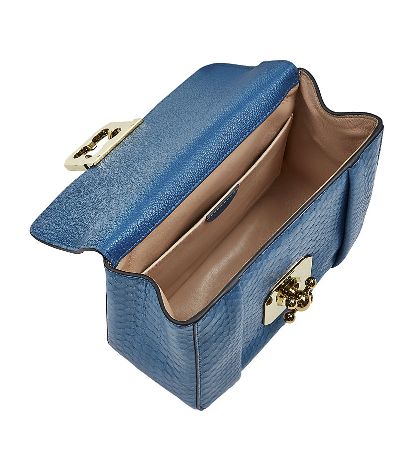 Chlo Small Elsie Python Shoulder Bag in Blue | Lyst  