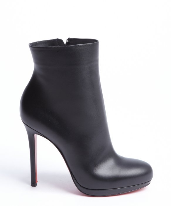 cheap louboutin shoes replica - christian louboutin round-toe boots Black leather covered stiletto ...