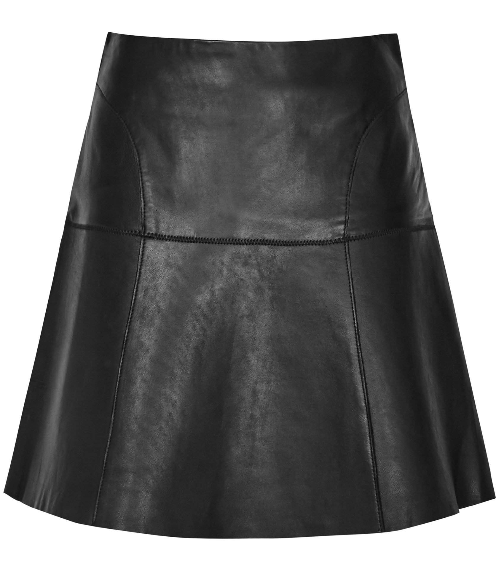 Reiss Cheya Leather A-line Mini Skirt in Black | Lyst