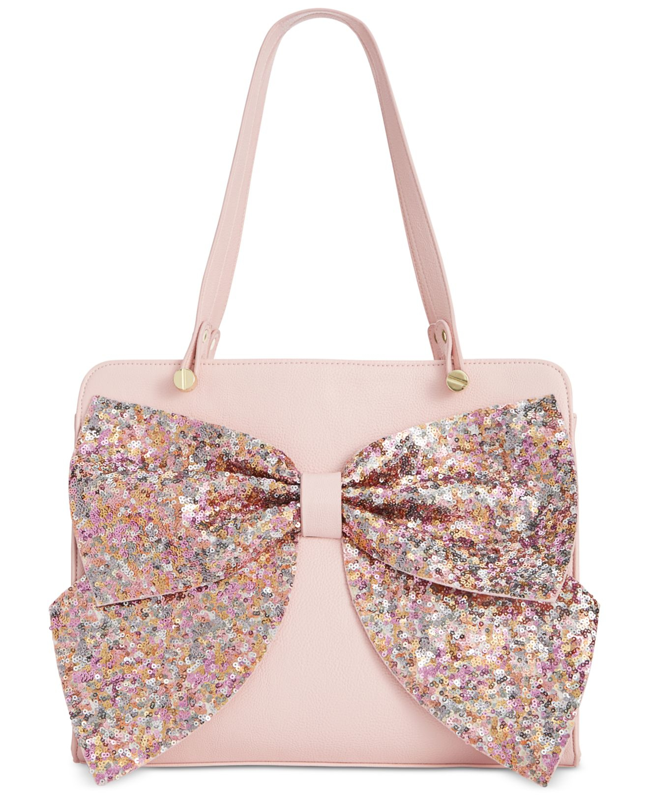 Lyst - Betsey Johnson Macy's Exclusive Sequin Bow Satchel in Pink