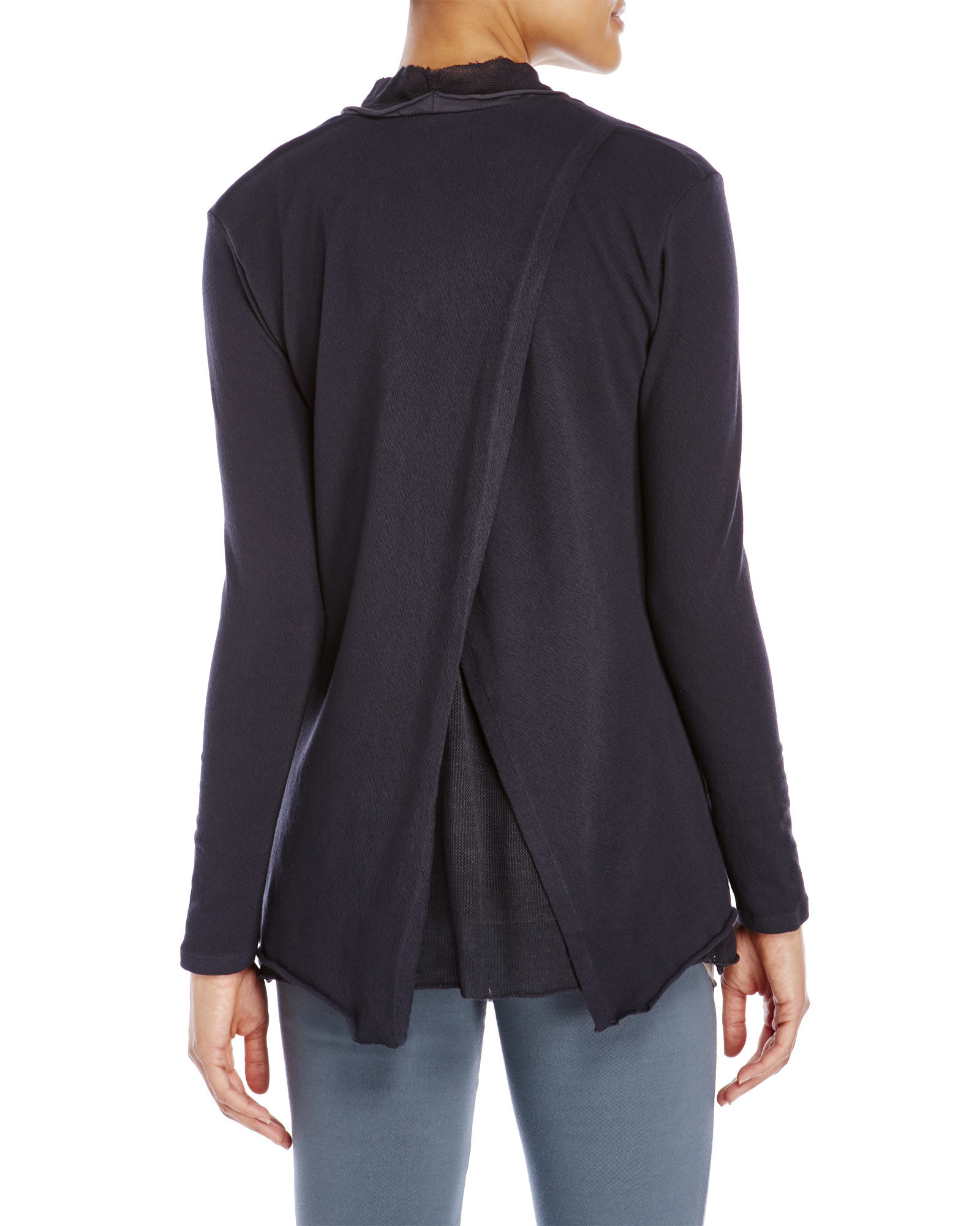 transit v neck layered knit jacket in blue lyst transit v neck layered knit jacket in blue lyst