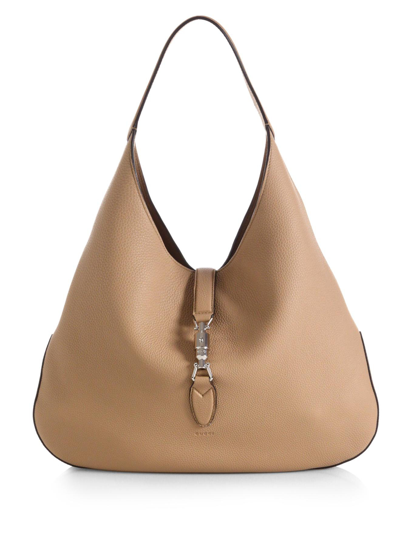 Lyst - Gucci Jackie Soft Leather Hobo Bag in Brown