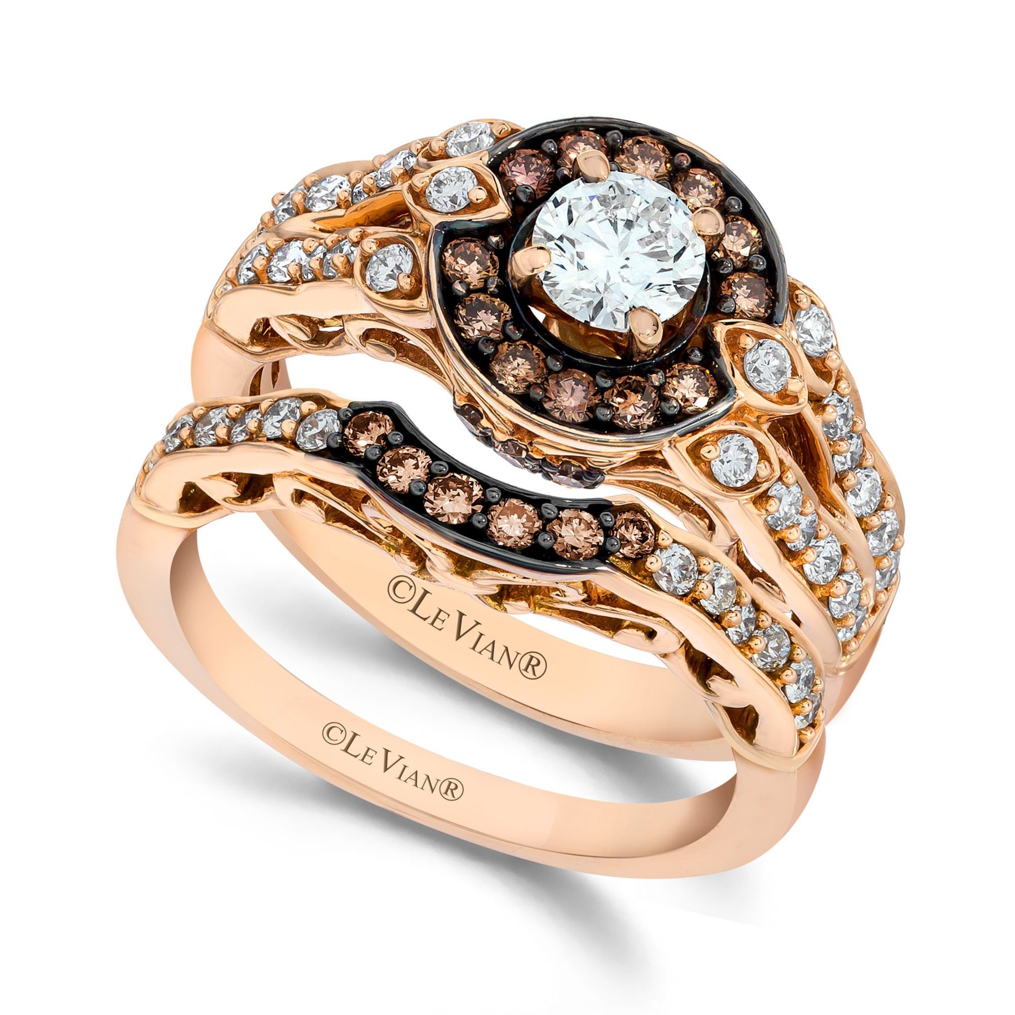 Le Vian Brown Chocolate And White Diamond Engagement Ring Set In 14k Rose Gold 1 13 Ct Tw Product 1 17212949 0 483027371 Normal 