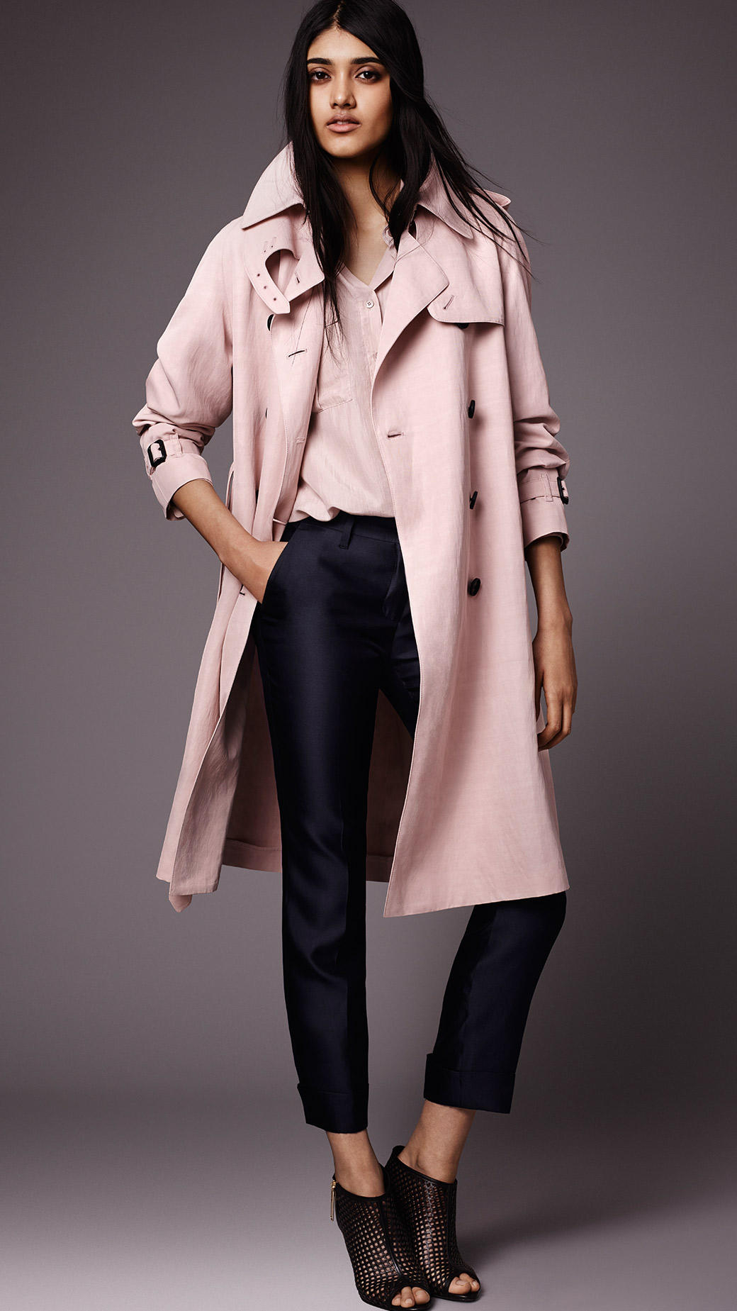 Burberry Ruffle Trench Coat Tradingbasis Ted Baker Paulaa Lightweight Trench Coat In Natural Lyst