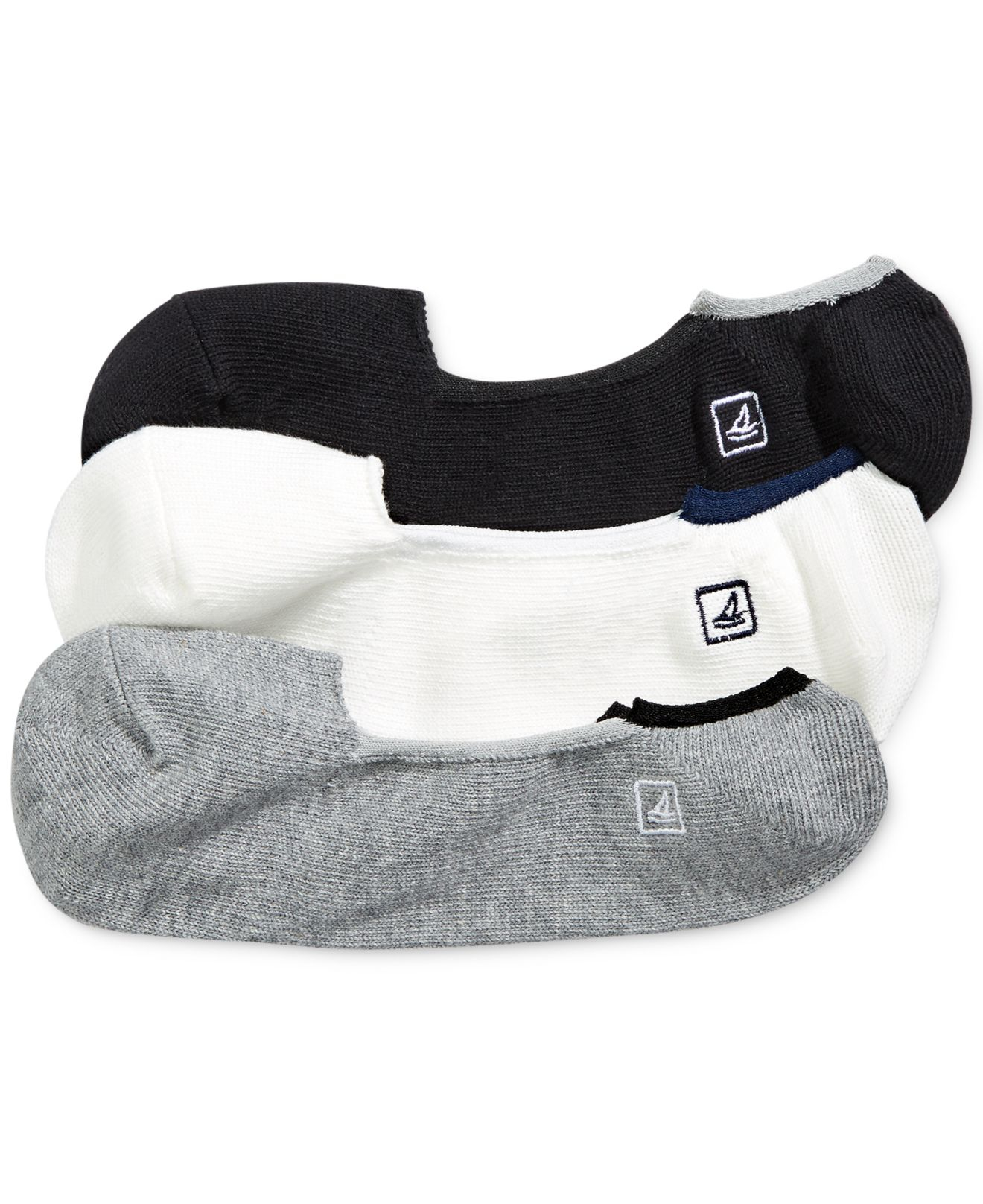 Sperry top-sider Skimmer Socks 3-pack in Black for Men | Lyst