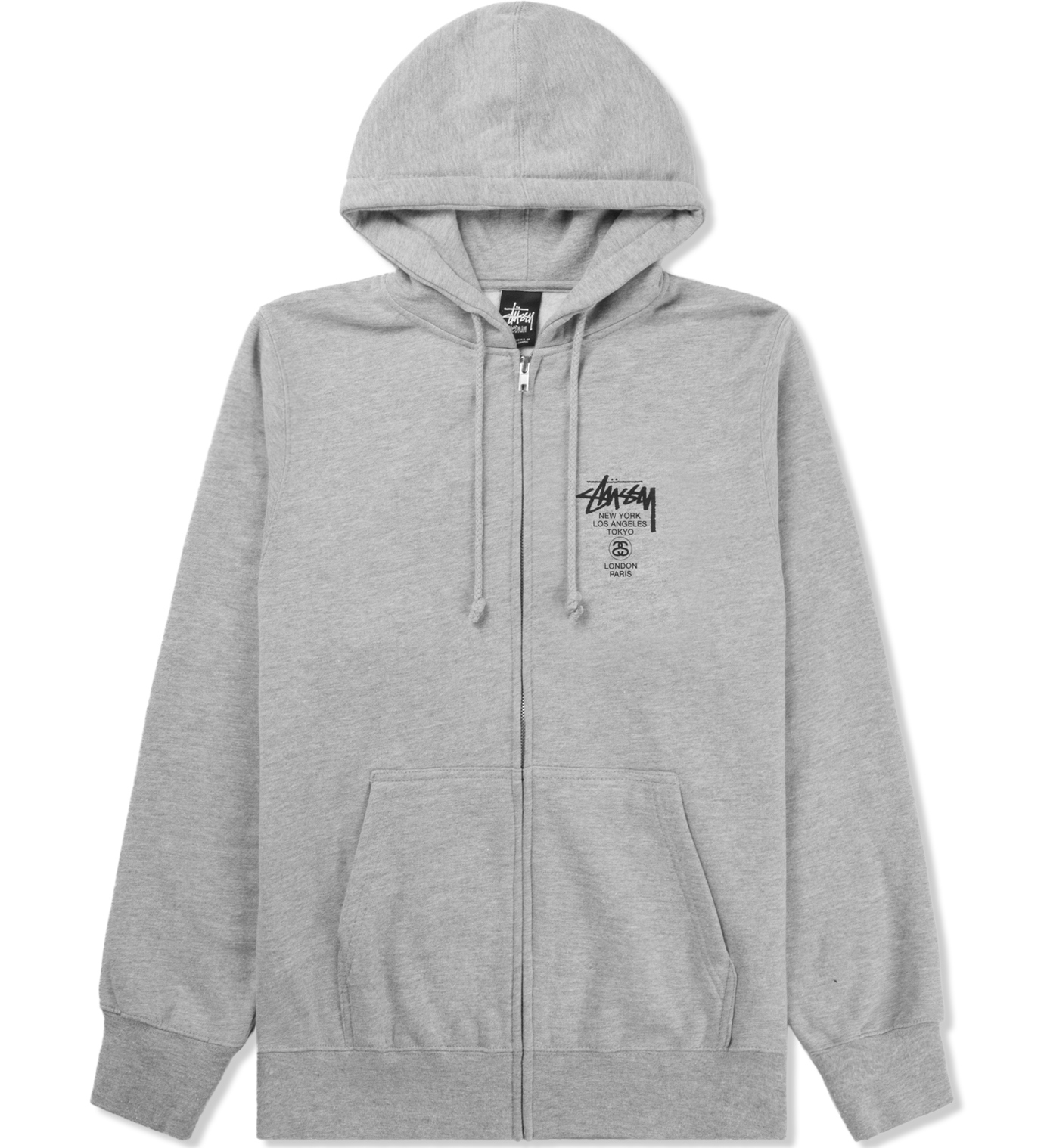 stussy grey heather grey world tour zip hoodie gray product 5 752822536 normal