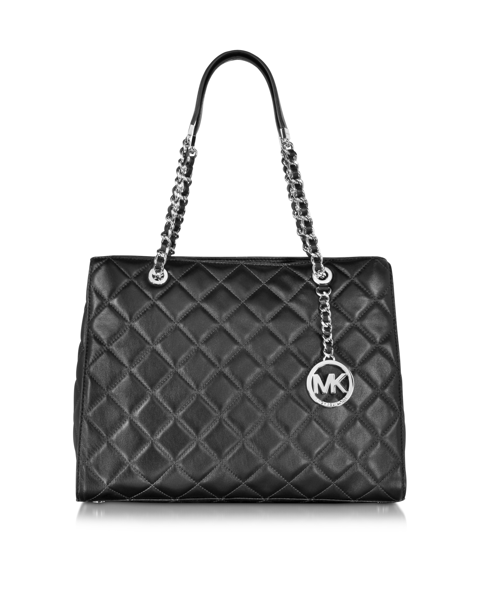 Lyst - Michael Kors Susannah Large Black Quilted Leather Tote Bag in Black