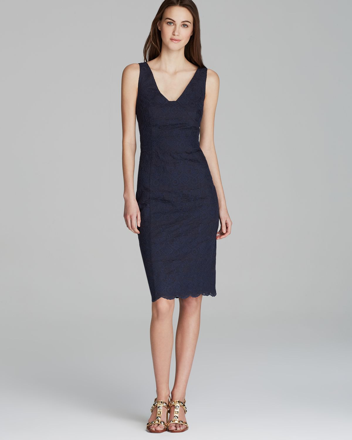 Lyst Tory Burch Cameron Dress In Blue Gallery