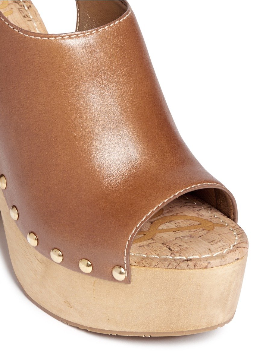 leather sling back clogs