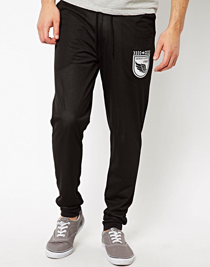 Lyst - Asos Skinny Sweatpants in All Over Mesh with Sports Print in ...