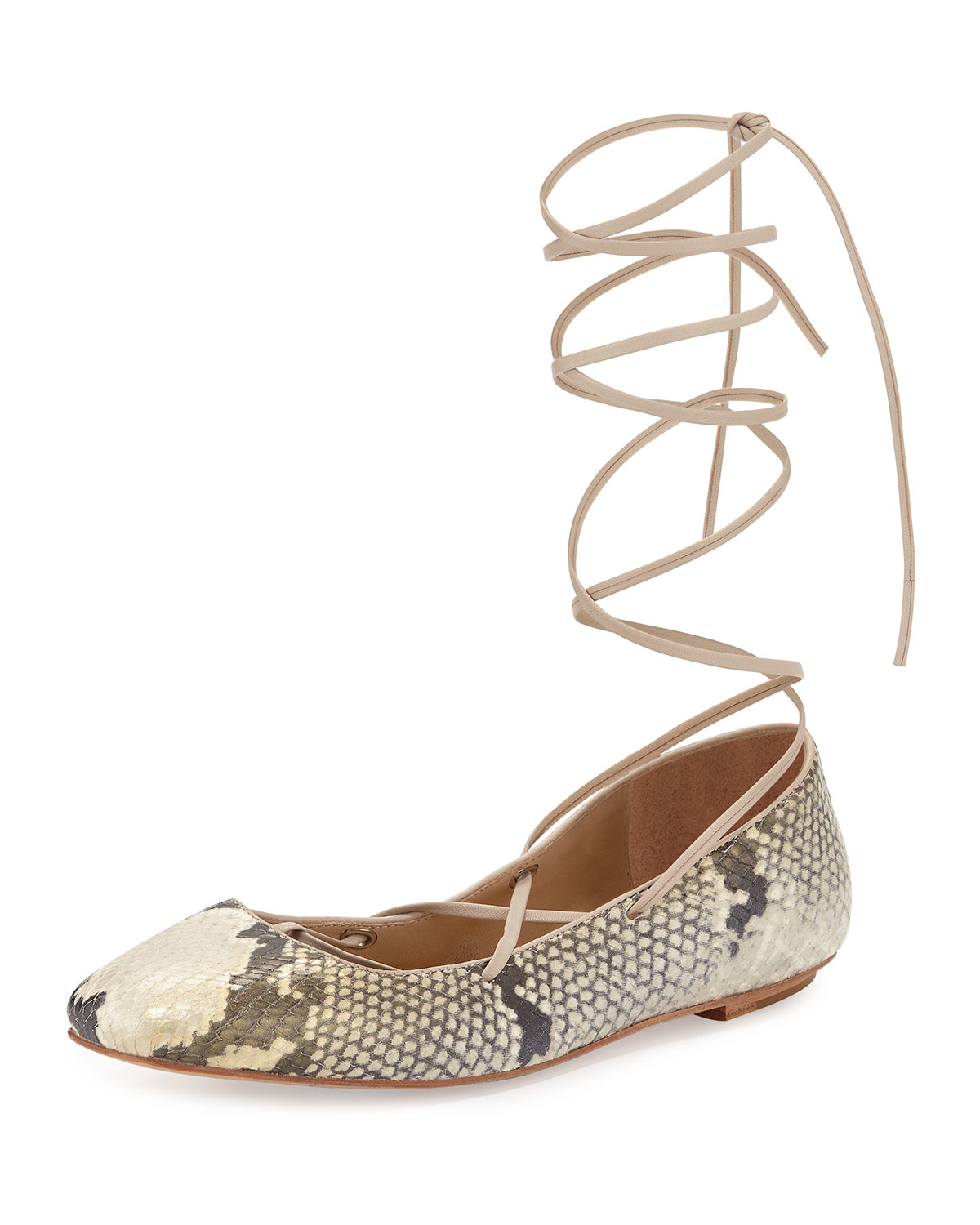 Delman Printed Ballerina Flat delman faith wraparound leather ballet flats in gray lyst Delman Printed Ballerina Flat delman faith wraparound leather ballet flats in gray lyst