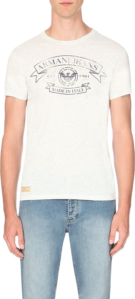 armani jeans t shirt white