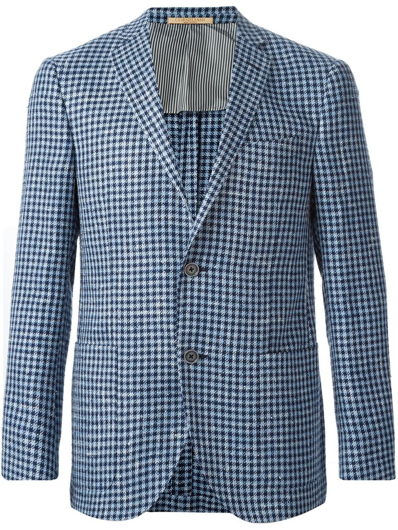 Corneliani Houndstooth Blazer In Blue For Men Lyst   Corneliani Blue Houndstooth Blazer Product 1 152320478 Normal 