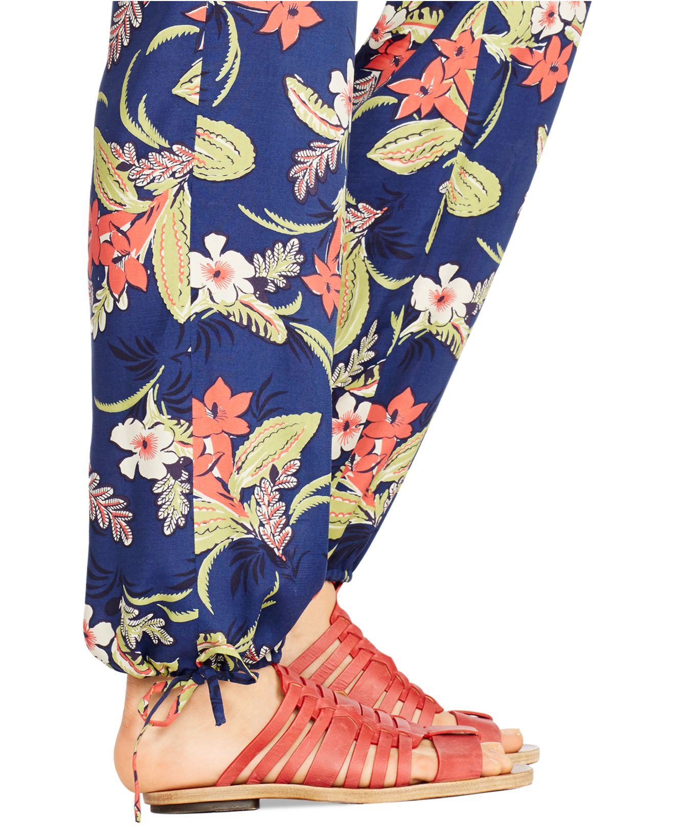 Polo ralph lauren Floralprint Vneck Jumpsuit in Blue Lyst