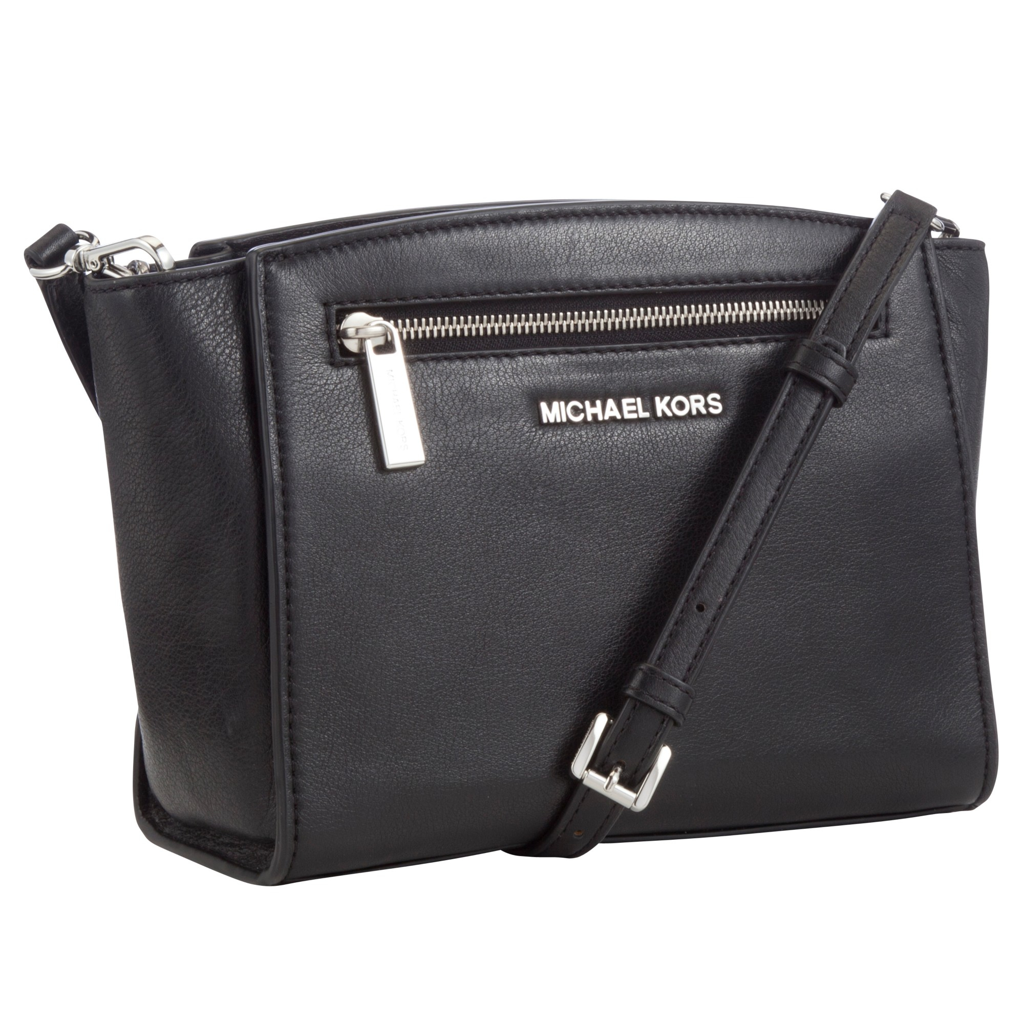Michael Michael Kors Sophie Leather Medium Messenger Handbag in Black ...