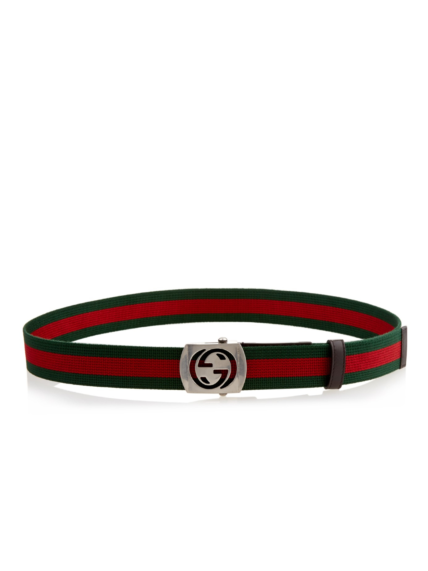 Lyst - Gucci Gg-buckle Canvas Belt in Red for Men