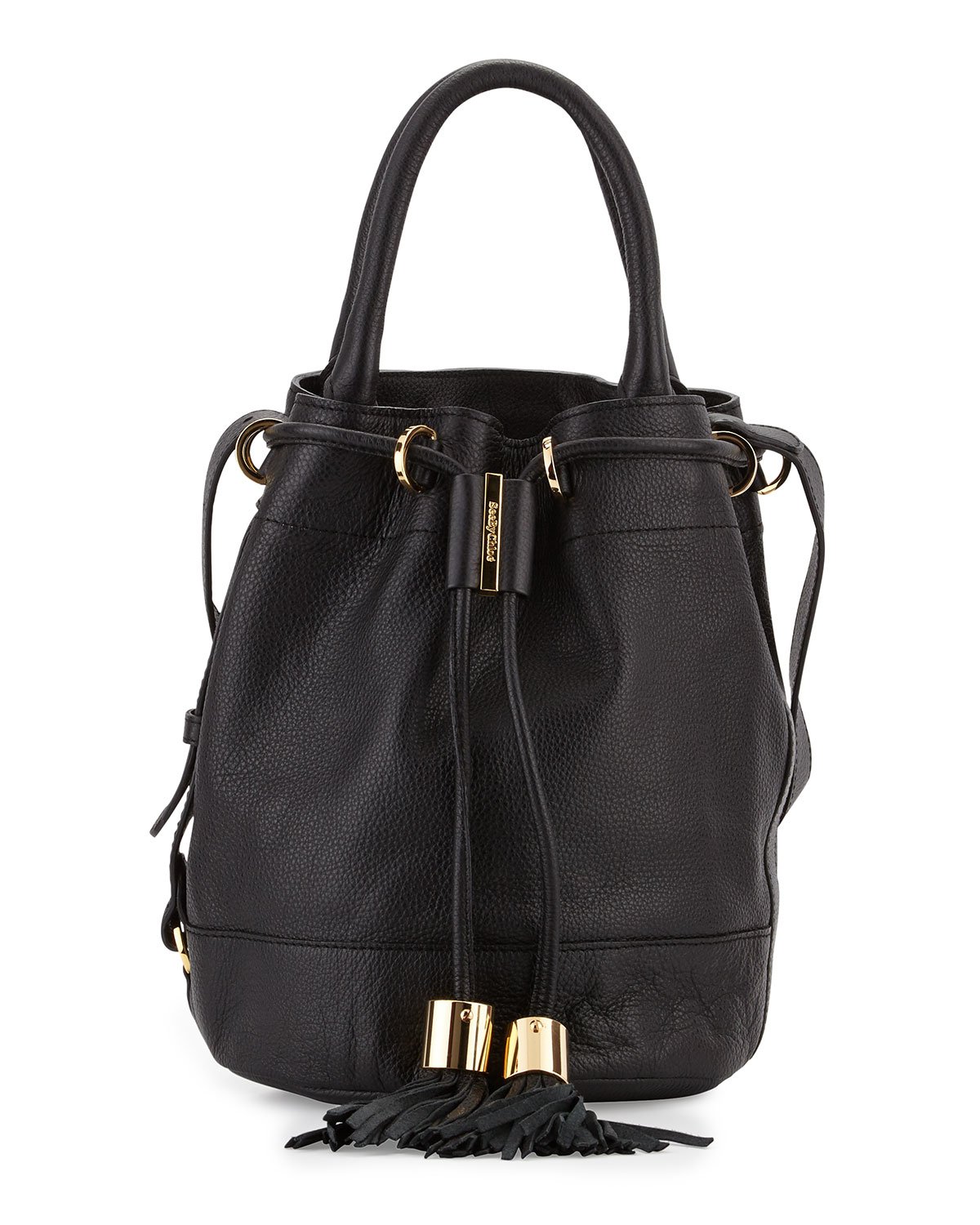 See by chlo Vicki Leather Bucket Bag in Black | Lyst  
