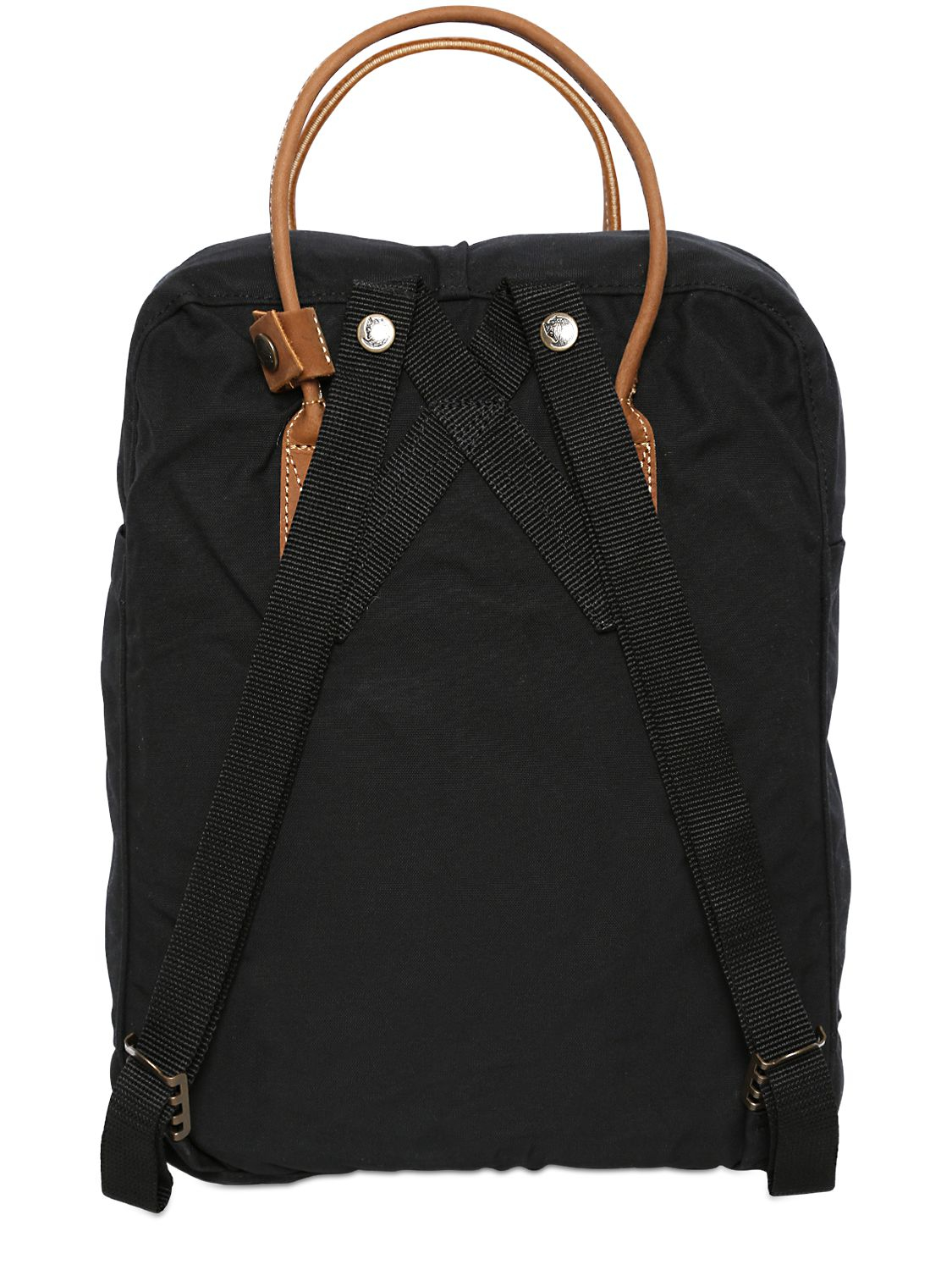 Lyst Fjallraven 16 L Kanken Canvas & Leather Backpack in Black