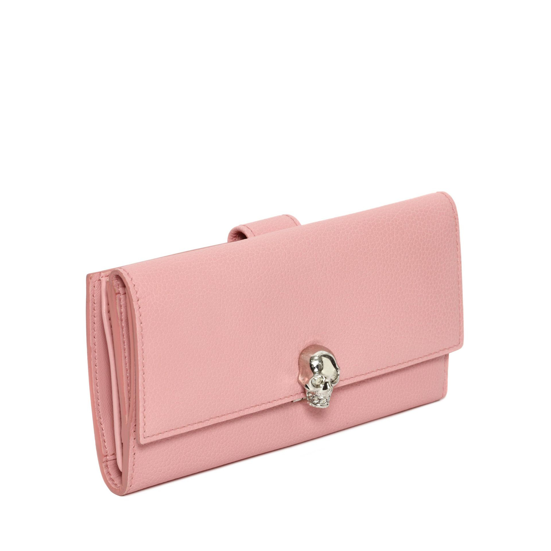 Alexander McQueen Continental Skull Leather Wallet in Pink/Pink (Pink ...