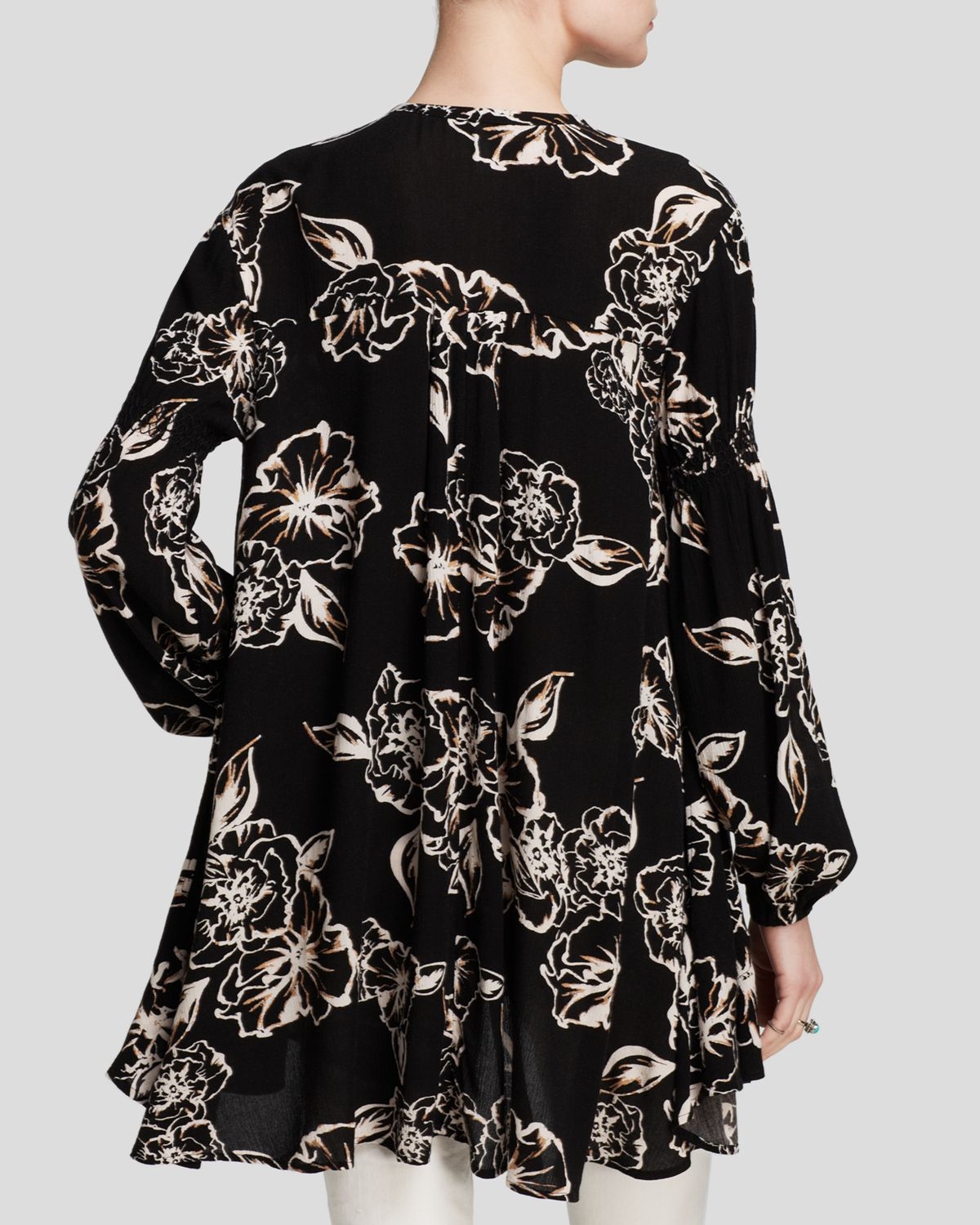 Lyst - Free People Tunic Top - Printed Snap Out Of It Swing in Black