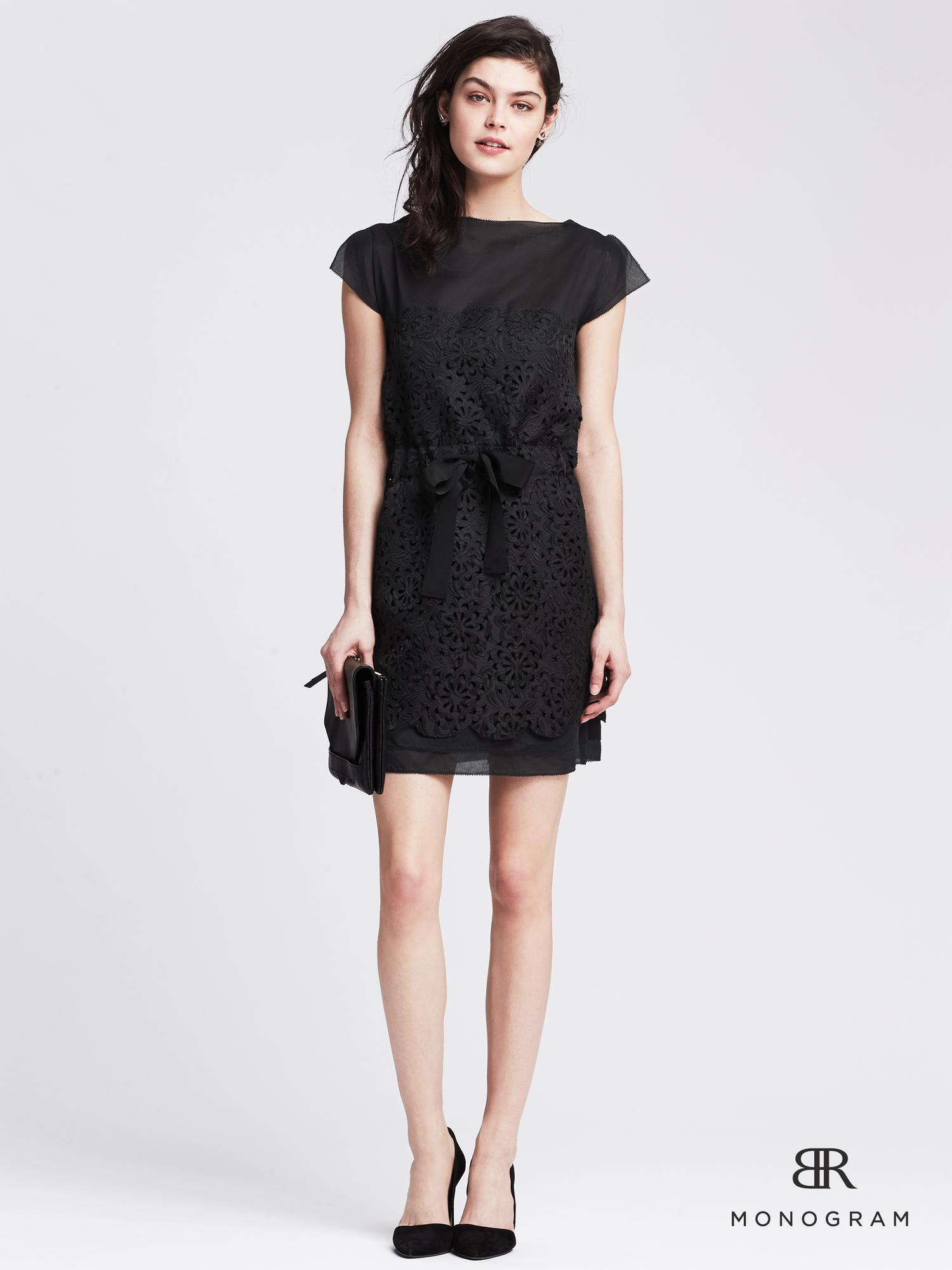 Lyst Banana Republic Br Monogram Cutout Lace Dress in Black