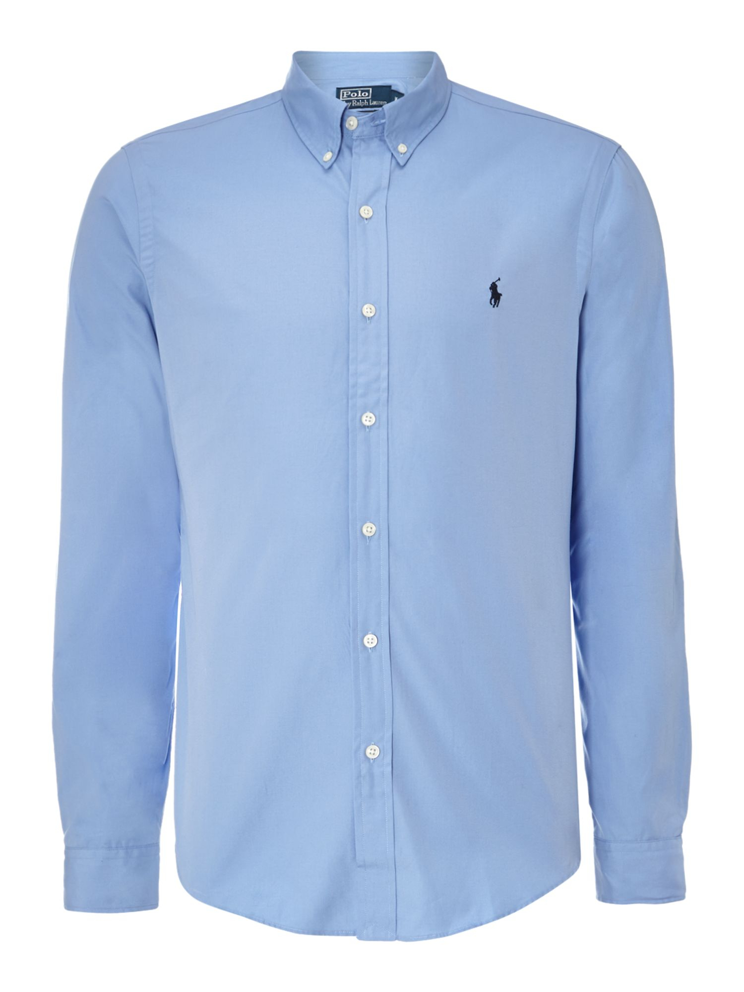 Polo ralph lauren Long Sleeve Slim Fit Broadcloth Shirt in Blue for Men ...