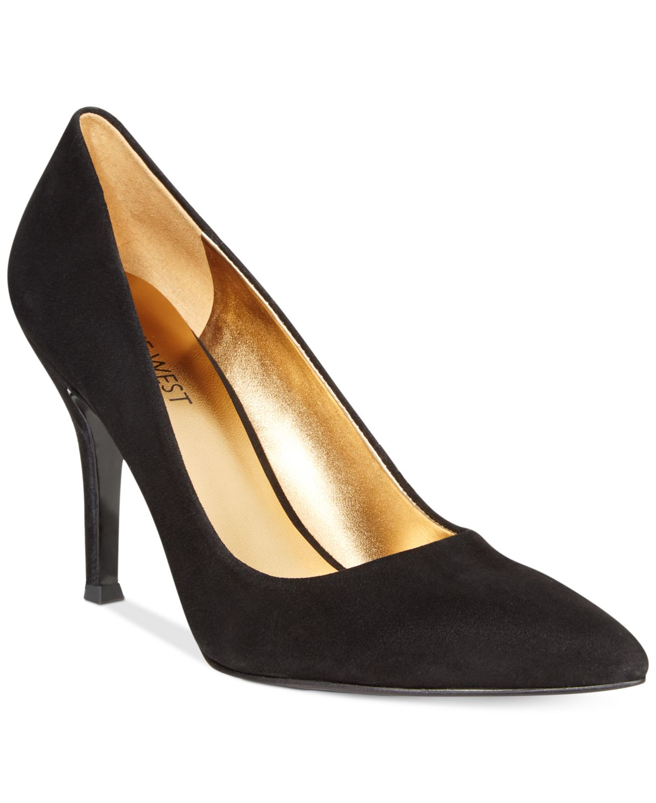 Lyst - Nine West Flax Suede Pointed Toe Pumps in Black