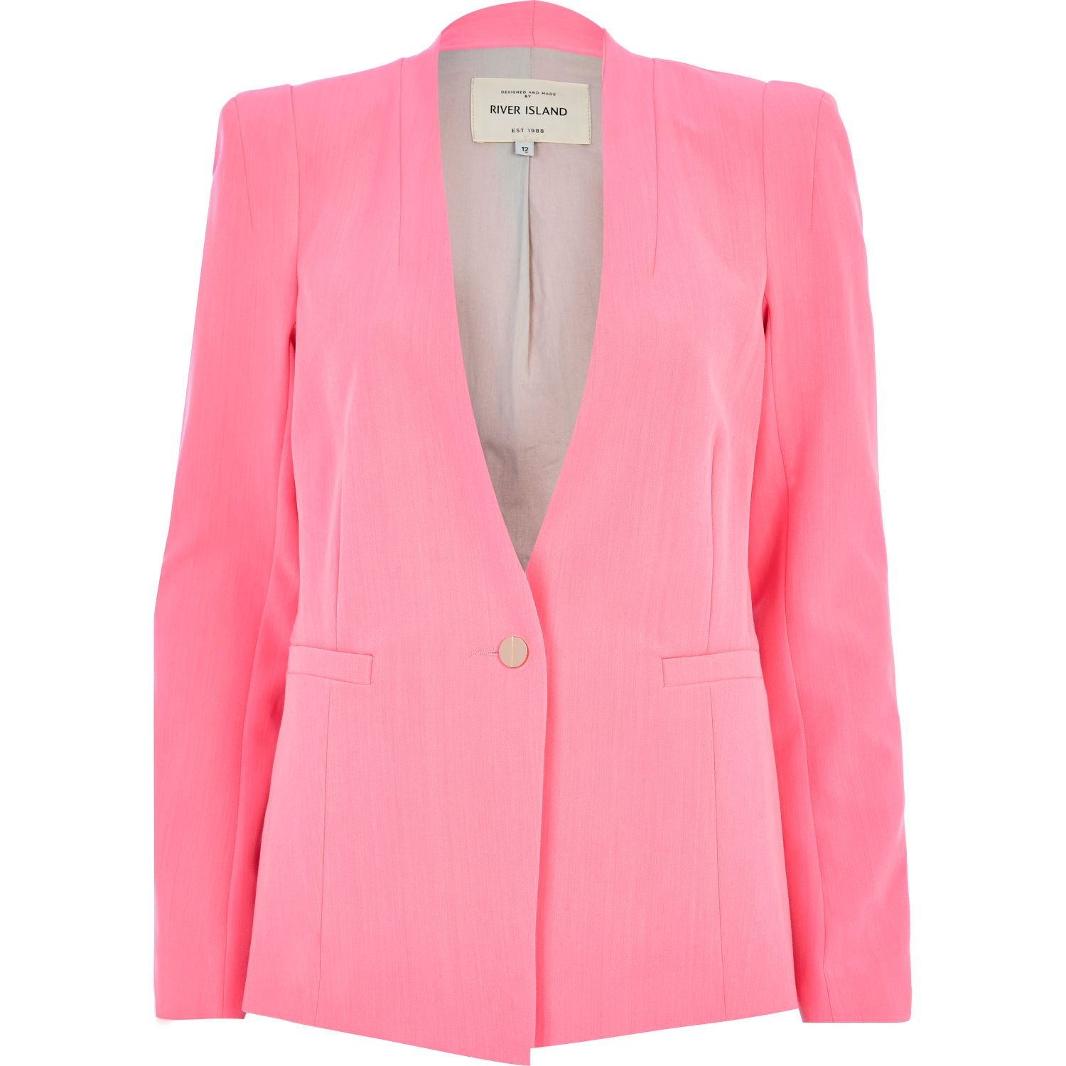River Island Light Pink Tailored Blazer in Pink | Lyst