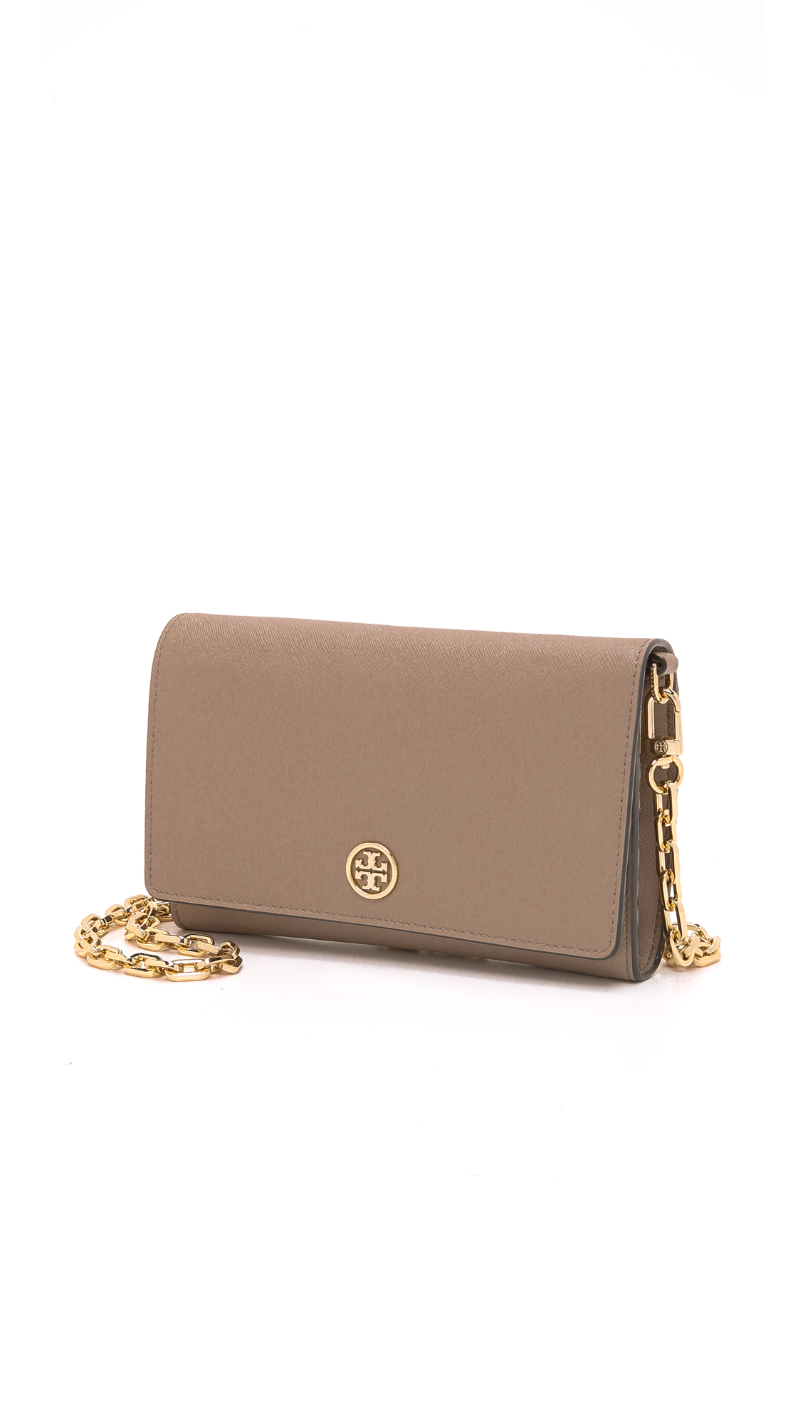 Lyst - Tory Burch Robinson Wallet-On-Chain in Gray