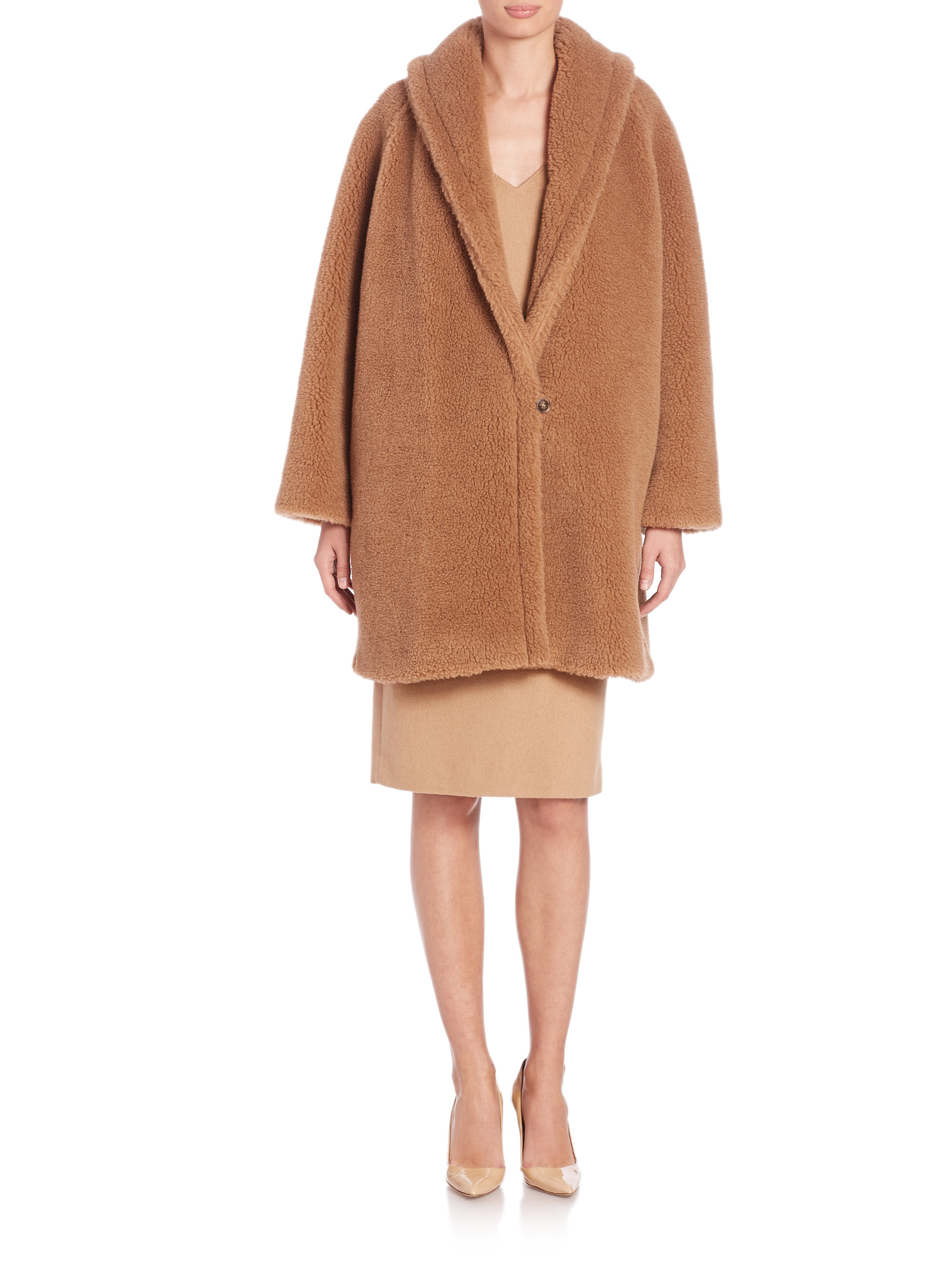 Max mara Armenia Faux Fur Teddy Coat in Brown | Lyst