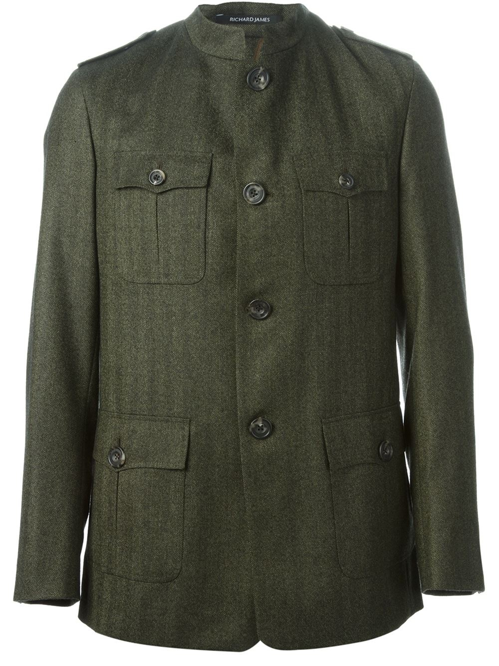 Lyst - Richard James Four Inverted Pleat Pockets Jacket in Green for Men