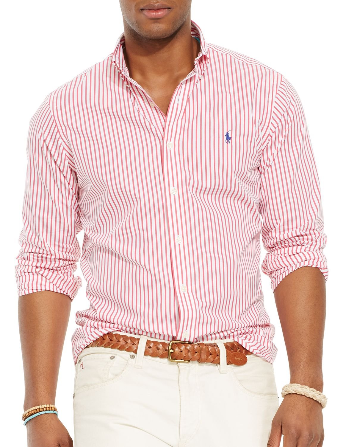 red plaid polo button down