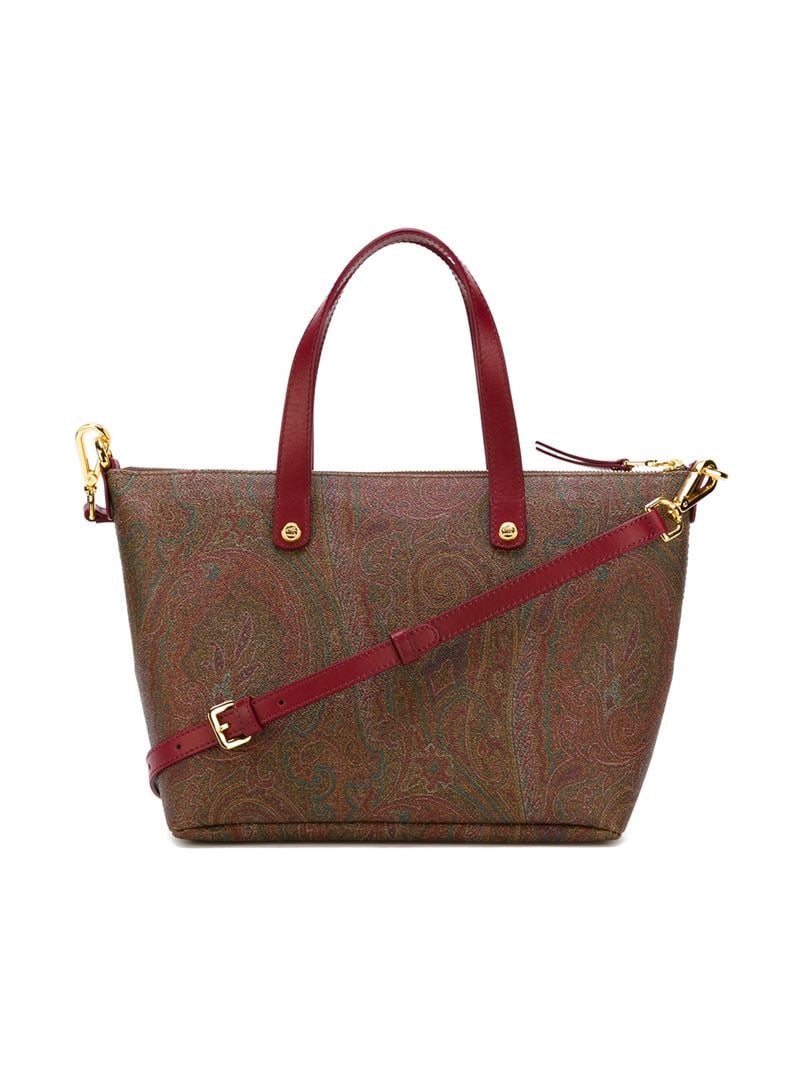 Etro Paisley Pattern Tote Bag in Red | Lyst